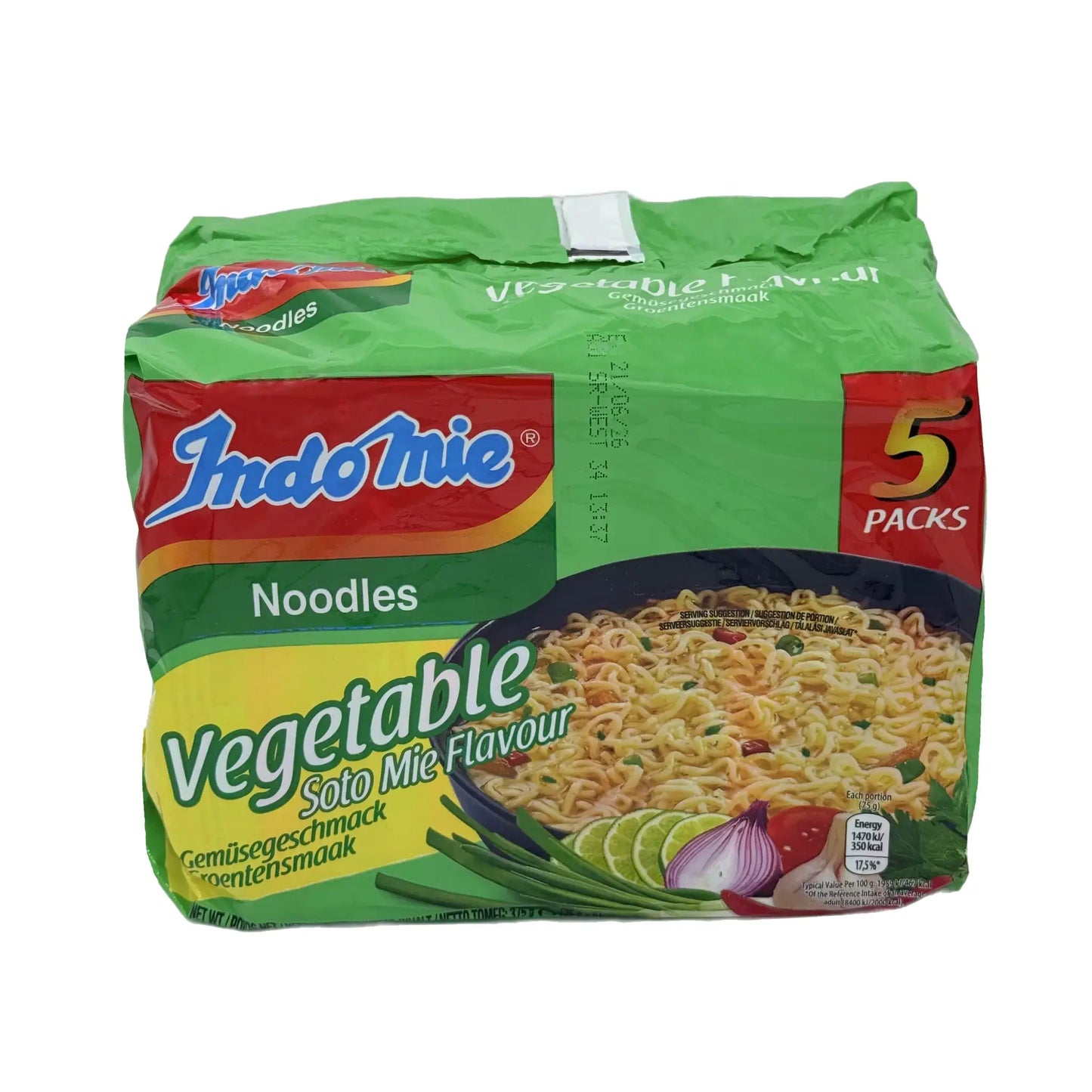 Indomie Instantnudeln Gemüse 5er Pack 5 × 75 g, Vorderseite