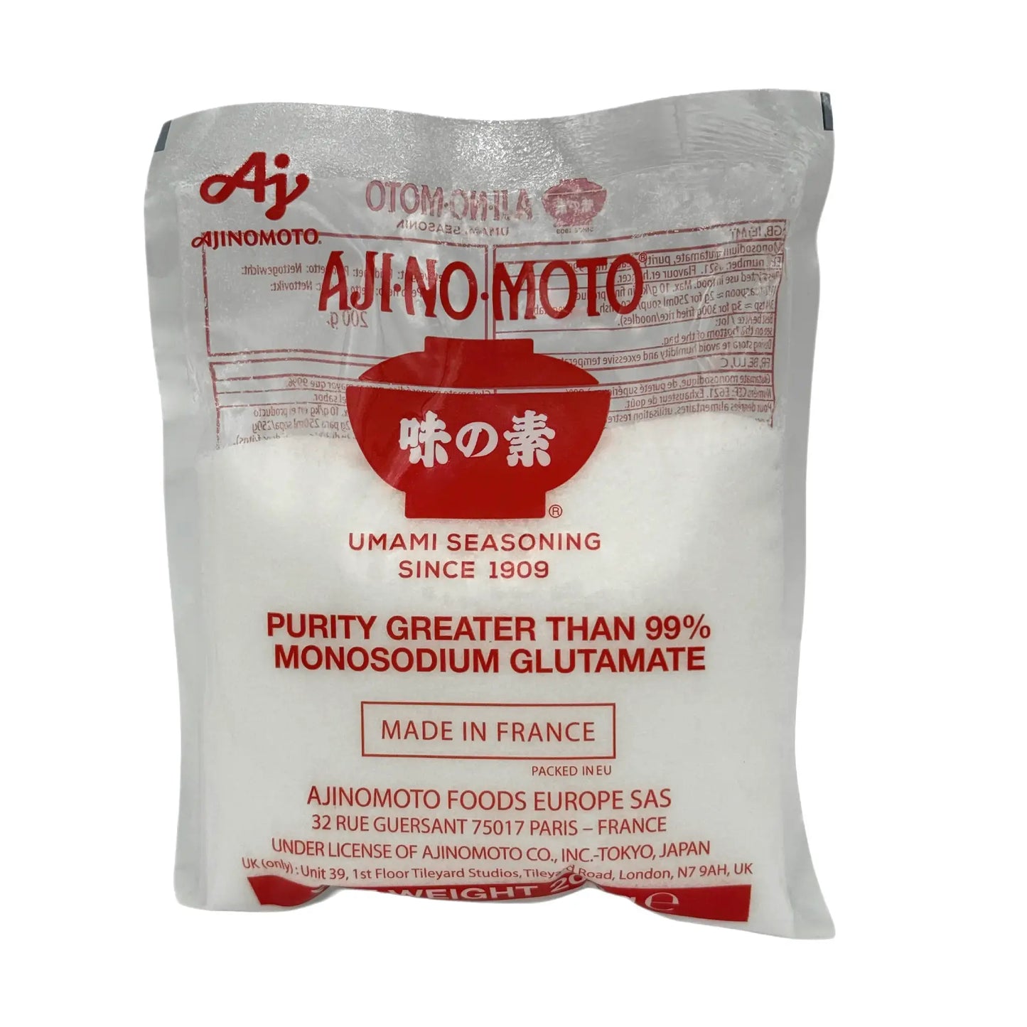 Ajinomoto Mononatriumglutamat MSG 200 g, Vorderseite