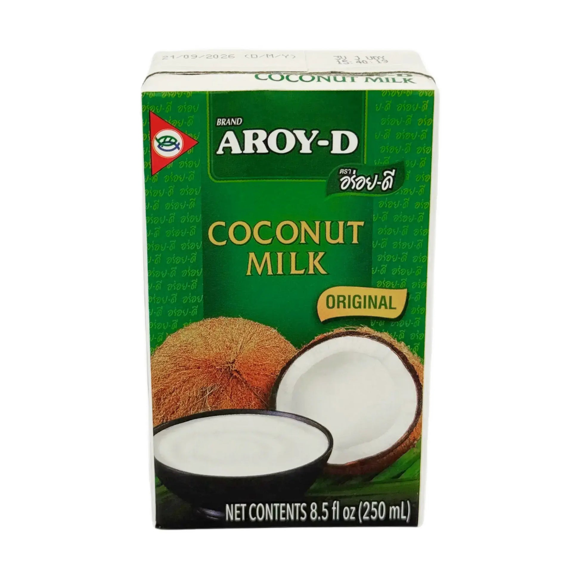 Aroy-D Haltbare Kokosmilch 17,5% Fett 250 ml, Vorderseite