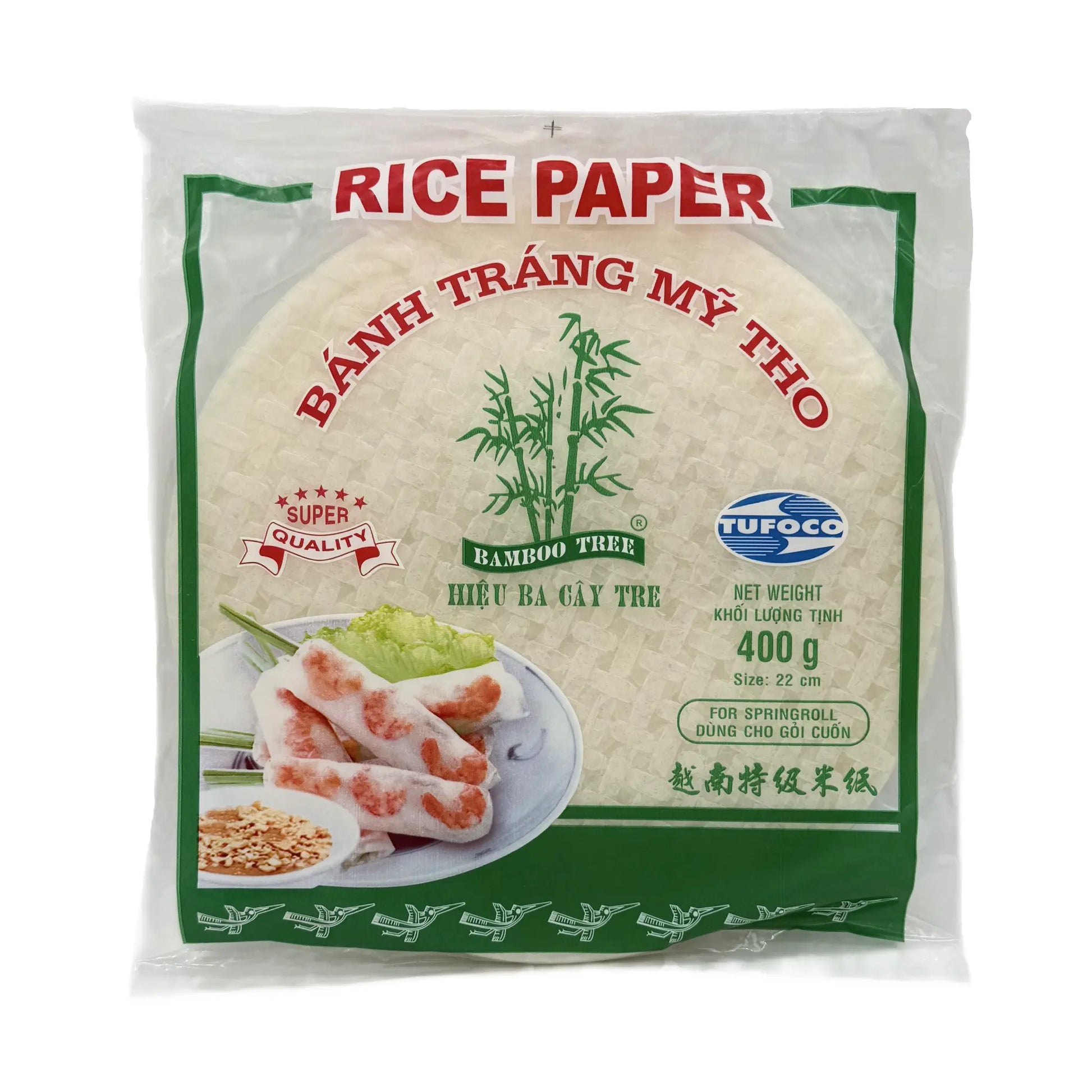 Bamboo Tree Rundes Reispapier für Sommerrollen 22 cm, 400 g, Vorderseite