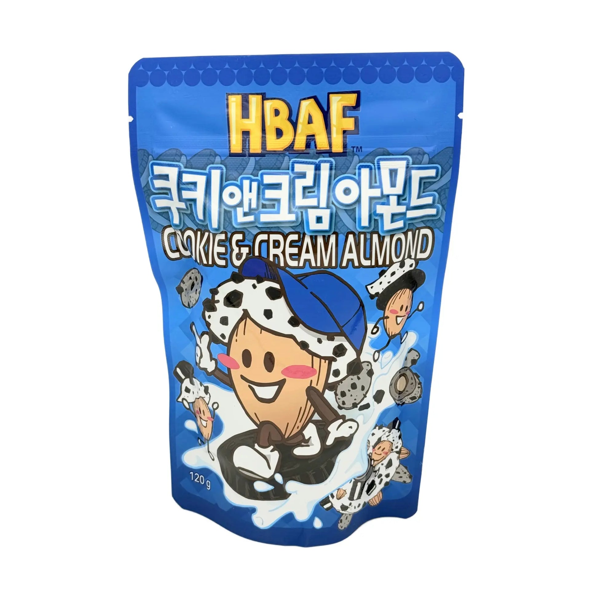 Hbaf Geröstete Mandeln Cookie & Cream 120 g, Vorderseite